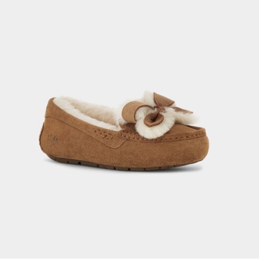 NIB Ansley Heritage Bow Ugg Slippers - Chestnut